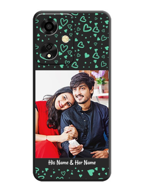 Custom Sea Green Indefinite Love Pattern on Photo On Space Black Custom Soft Matte Mobile Back Cover - Oppo A59 5G