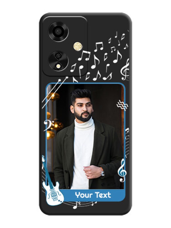 Custom Musical Theme Design with Text on Photo On Space Black Custom Soft Matte Mobile Back Cover - Oppo A59 5G