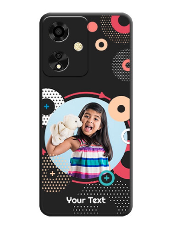 Custom Multicoloured Round Image On Space Black Custom Soft Matte Mobile Back Cover - Oppo A59 5G