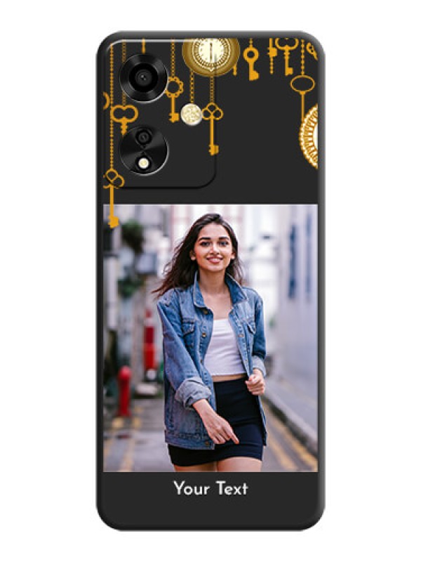 Custom Decorative Design with Text On Space Black Custom Soft Matte Mobile Back Cover - Oppo A59 5G