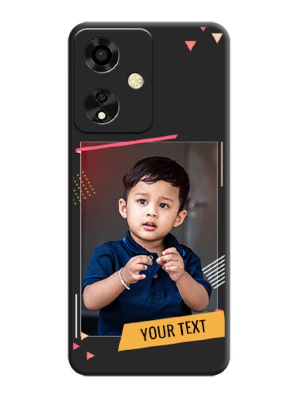 Custom Photo Frame with Triangle Small Dots on Photo On Space Black Custom Soft Matte Mobile Back Cover - Oppo A59 5G