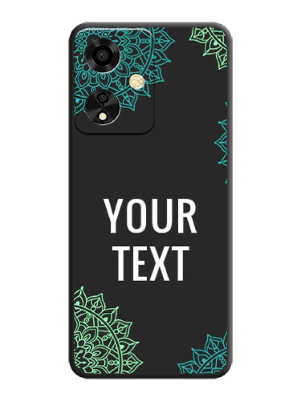 Custom Your Name with Floral Design On Space Black Custom Soft Matte Mobile Back Cover - Oppo A59 5G