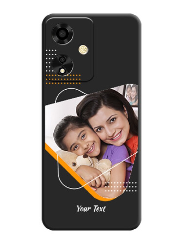 Custom Yellow Triangle on Photo On Space Black Custom Soft Matte Mobile Back Cover - Oppo A59 5G