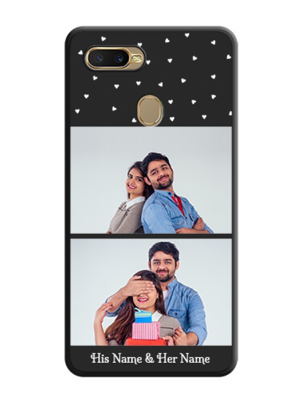 Custom Miniature Love Symbols with Name on Space Black Custom Soft Matte Back Cover - Oppo A5s