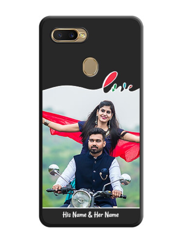 Custom Fall in Love Pattern with Picture on Photo on Space Black Soft Matte Mobile Case - Oppo A5s