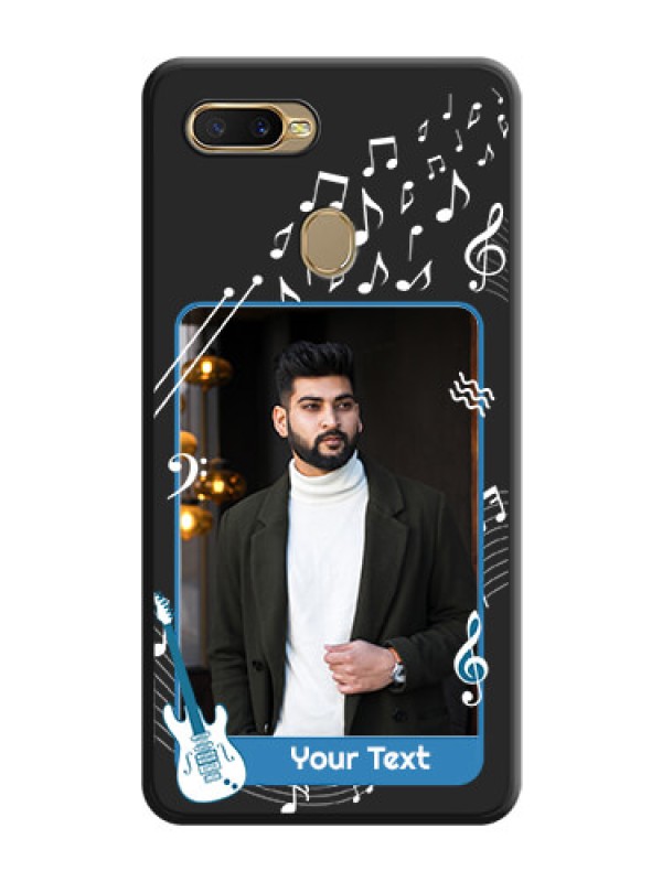 Custom Musical Theme Design with Text on Photo on Space Black Soft Matte Mobile Case - Oppo A5s