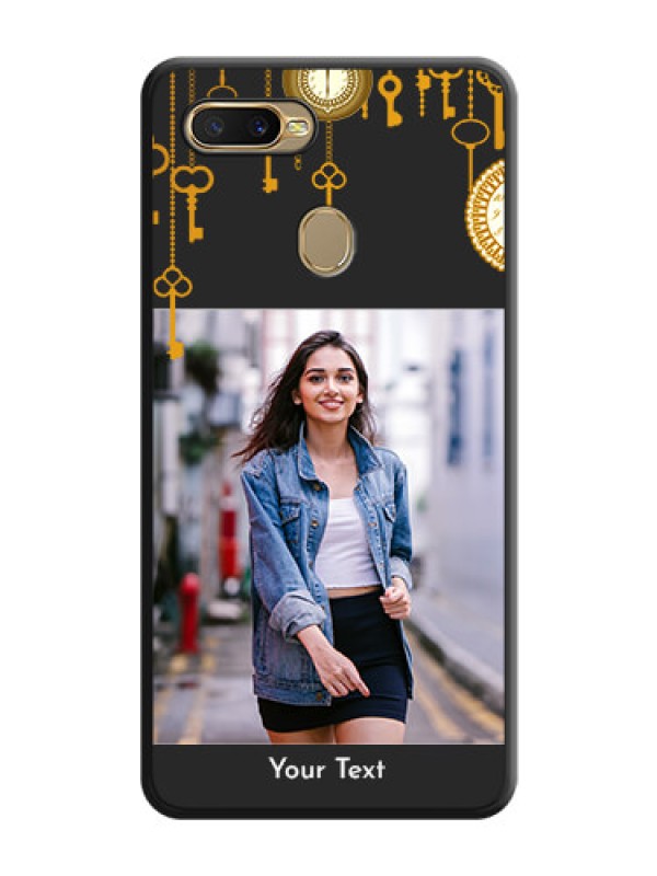 Custom Decorative Design with Text on Space Black Custom Soft Matte Back Cover - Oppo A5s