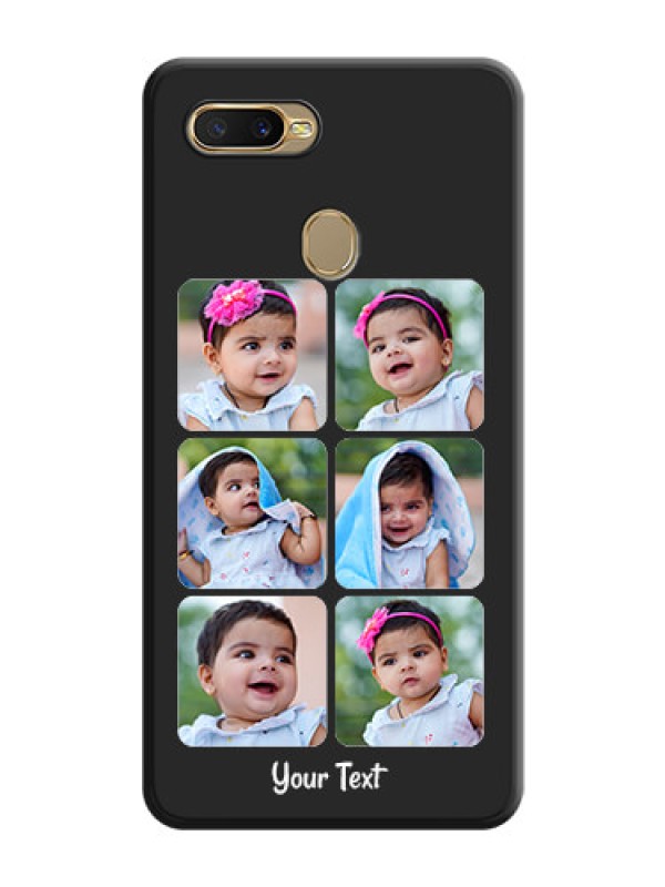 Custom Floral Art with 6 Image Holder on Photo on Space Black Soft Matte Mobile Case - Oppo A5s