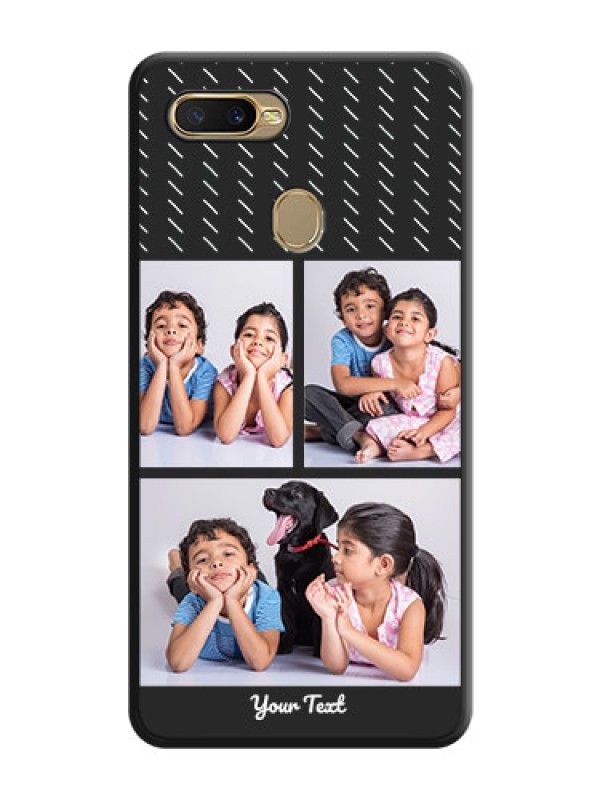 Custom Cross Dotted Pattern with 2 Image Holder on Personalised Space Black Soft Matte Cases - Oppo A5s