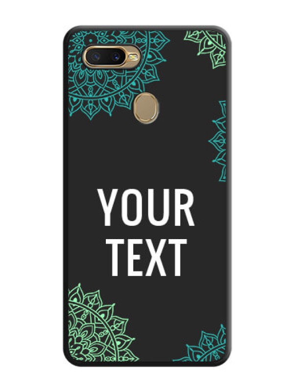 Custom Your Name with Floral Design on Space Black Custom Soft Matte Back Cover - Oppo A5s