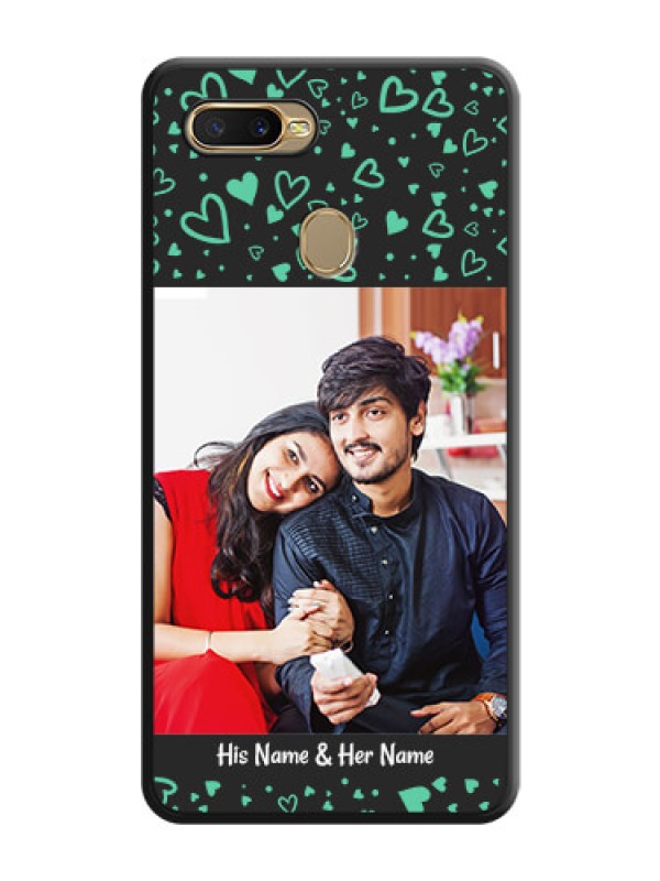 Custom Sea Green Indefinite Love Pattern on Photo on Space Black Soft Matte Mobile Cover - Oppo A7