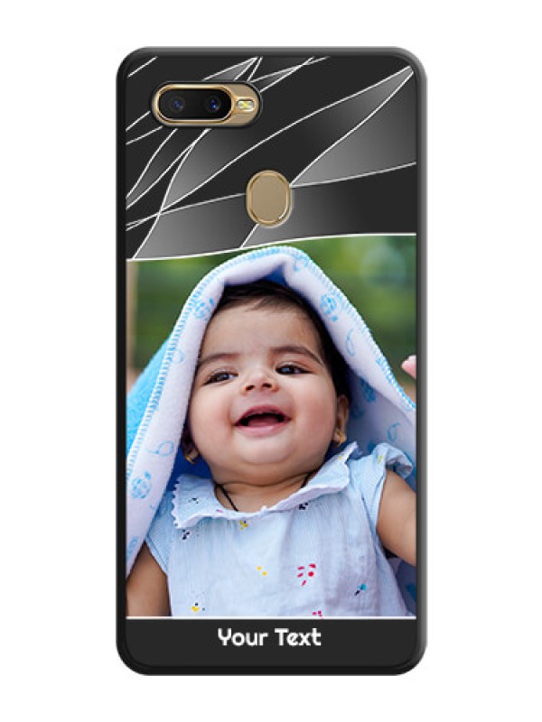 Custom Mixed Wave Lines on Photo on Space Black Soft Matte Mobile Cover - Oppo A7