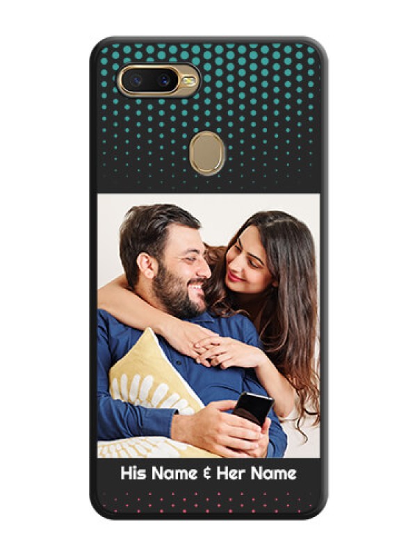 Custom Faded Dots with Grunge Photo Frame and Text on Space Black Custom Soft Matte Phone Cases - Oppo A7