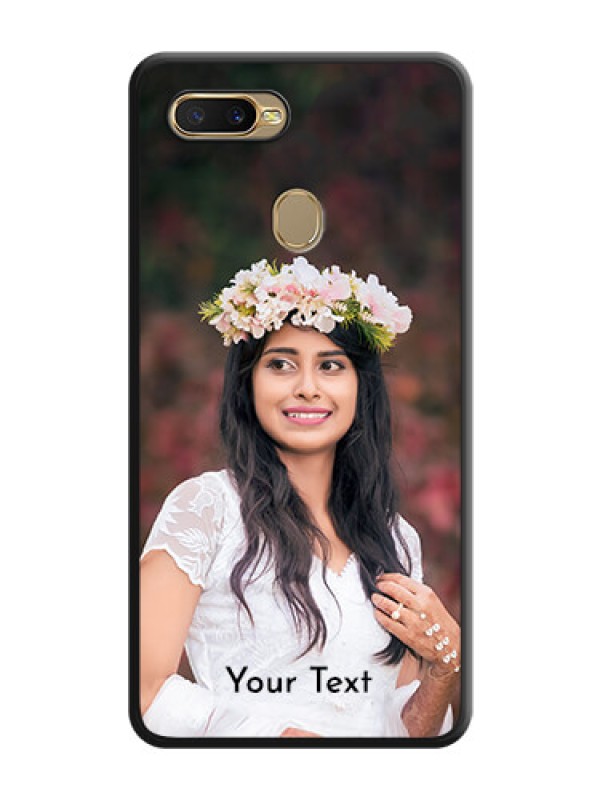 Custom Full Single Pic Upload With Text On Space Black Personalized Soft Matte Phone Covers -Oppo A7