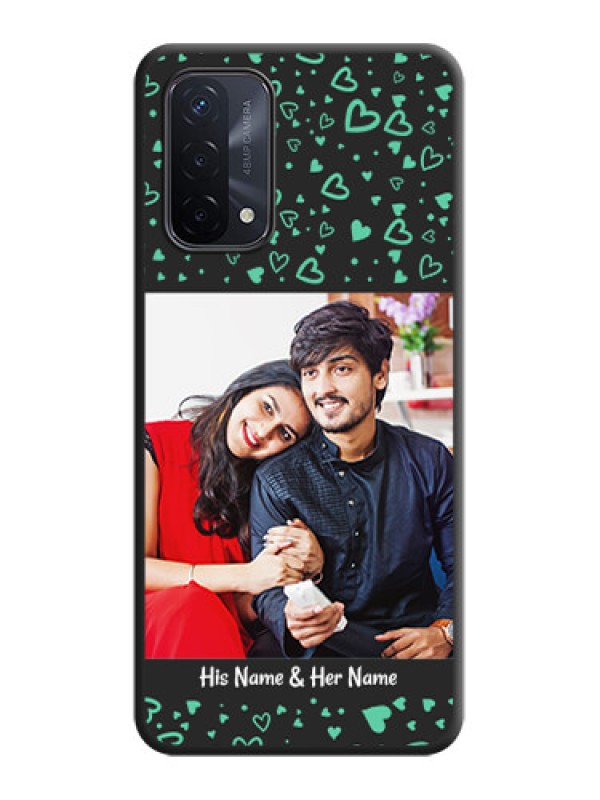 Custom Sea Green Indefinite Love Pattern on Photo on Space Black Soft Matte Mobile Cover - Oppo A74 5G