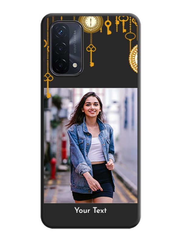 Custom Decorative Design with Text on Space Black Custom Soft Matte Back Cover - Oppo A74 5G