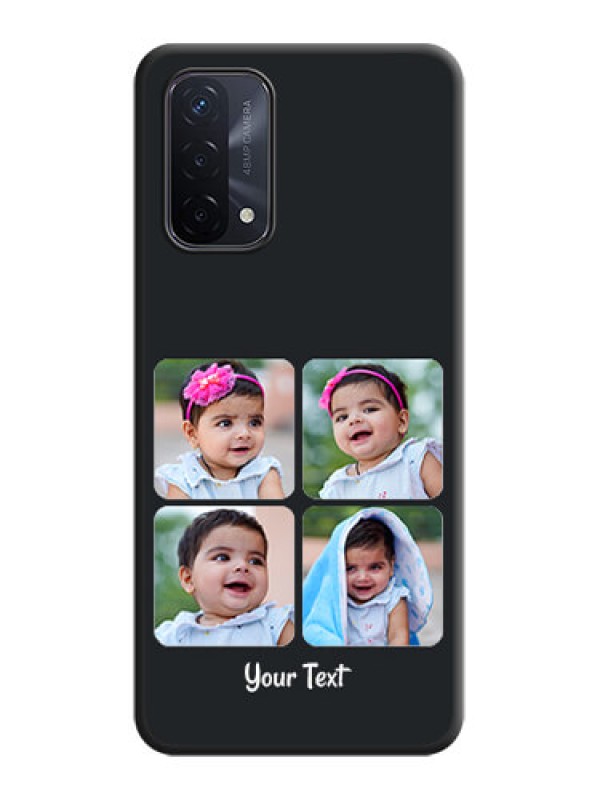Custom Floral Art with 6 Image Holder on Photo on Space Black Soft Matte Mobile Case - Oppo A74 5G