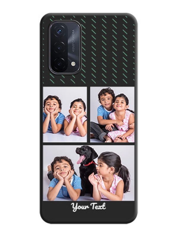 Custom Cross Dotted Pattern with 2 Image Holder  on Personalised Space Black Soft Matte Cases - Oppo A74 5G