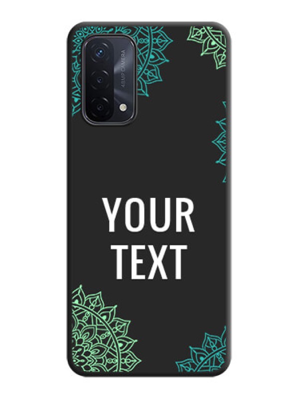 Custom Your Name with Floral Design on Space Black Custom Soft Matte Back Cover - Oppo A74 5G
