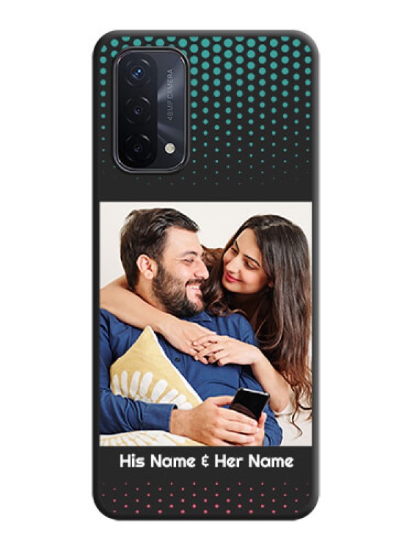 Custom Faded Dots with Grunge Photo Frame and Text on Space Black Custom Soft Matte Phone Cases - Oppo A74 5G