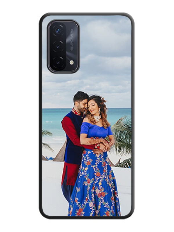 Custom Full Single Pic Upload On Space Black Personalized Soft Matte Phone Covers -Oppo A74 5G
