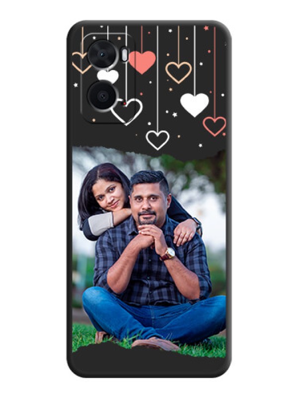 Custom Love Hangings with Splash Wave Picture on Space Black Custom Soft Matte Phone Back Cover - Oppo A76