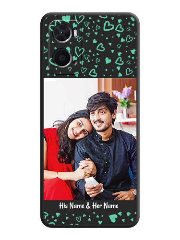 Custom Sea Green Indefinite Love Pattern on Photo on Space Black Soft Matte Mobile Cover - Oppo A76