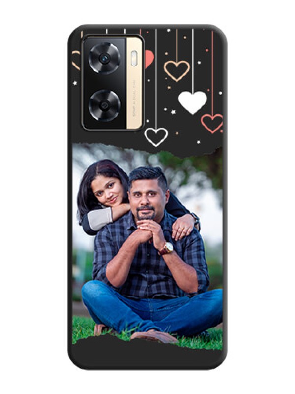 Custom Love Hangings with Splash Wave Picture on Space Black Custom Soft Matte Phone Back Cover - Oppo A77 4G