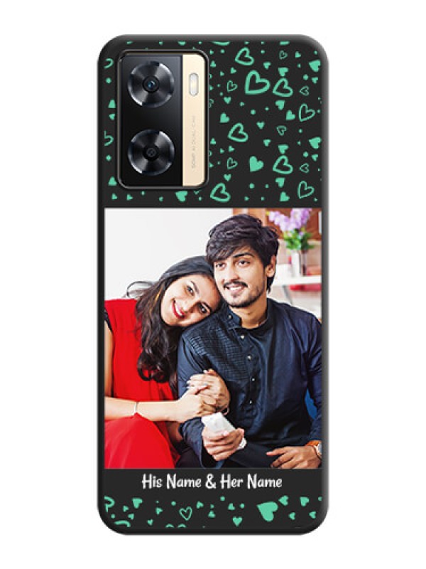 Custom Sea Green Indefinite Love Pattern on Photo on Space Black Soft Matte Mobile Cover - Oppo A77 4G