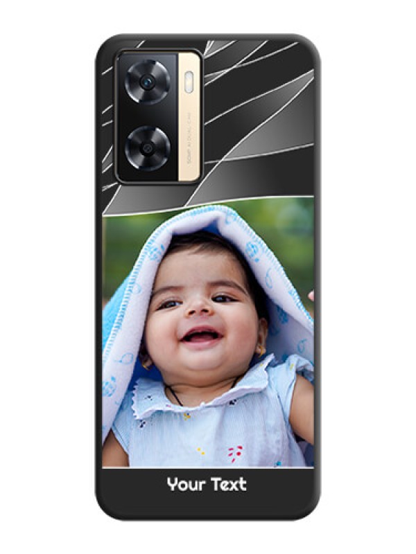Custom Mixed Wave Lines on Photo on Space Black Soft Matte Mobile Cover - Oppo A77 4G