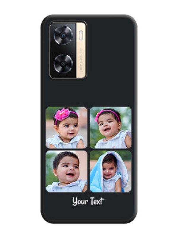 Custom Floral Art with 6 Image Holder on Photo on Space Black Soft Matte Mobile Case - Oppo A77 4G