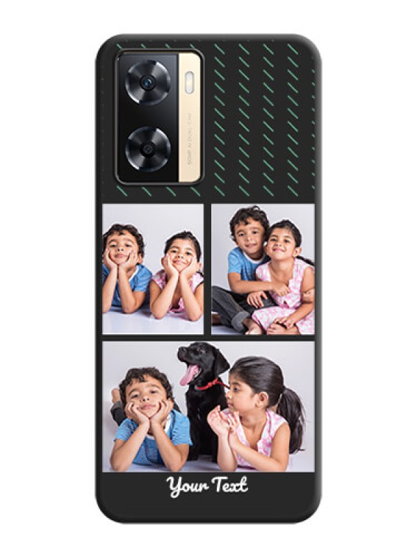 Custom Cross Dotted Pattern with 2 Image Holder  on Personalised Space Black Soft Matte Cases - Oppo A77 4G