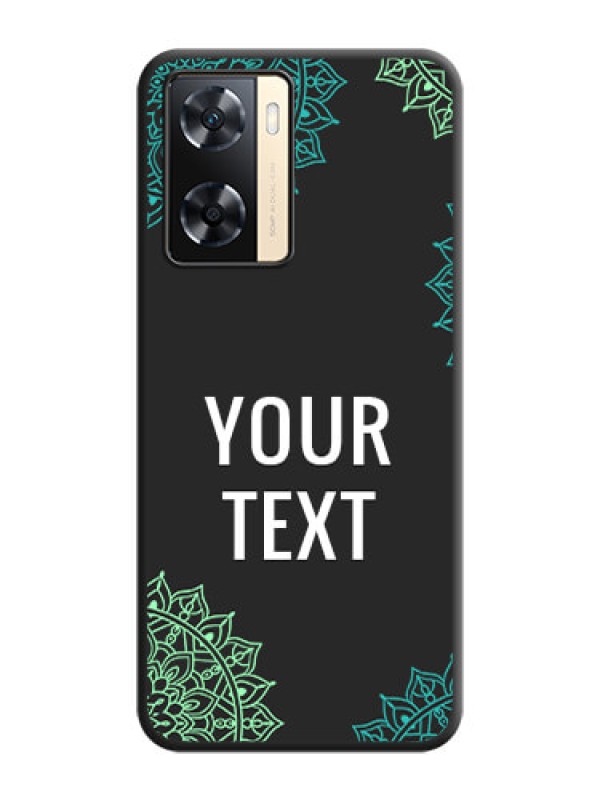 Custom Your Name with Floral Design on Space Black Custom Soft Matte Back Cover - Oppo A77 4G