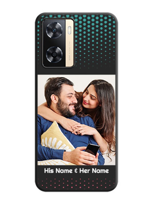 Custom Faded Dots with Grunge Photo Frame and Text on Space Black Custom Soft Matte Phone Cases - Oppo A77 4G