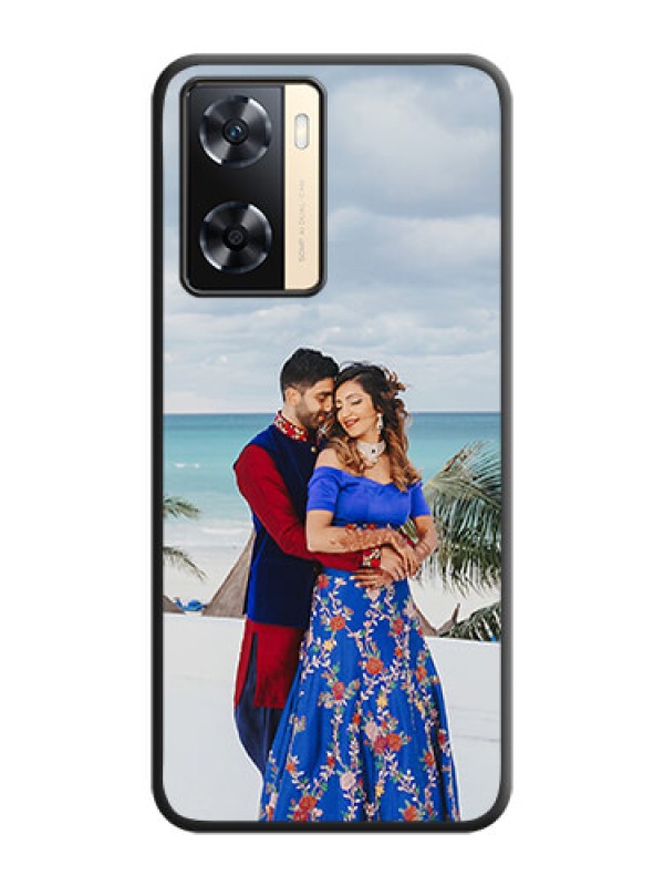 Custom Full Single Pic Upload On Space Black Personalized Soft Matte Phone Covers -Oppo A77 4G