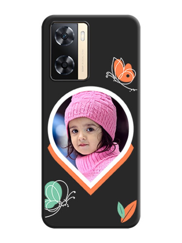 Custom Upload Pic With Simple Butterly Design On Space Black Personalized Soft Matte Phone Covers -Oppo A77 4G