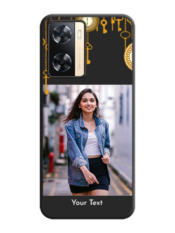 Custom Decorative Design with Text on Space Black Custom Soft Matte Back Cover - Oppo A77s
