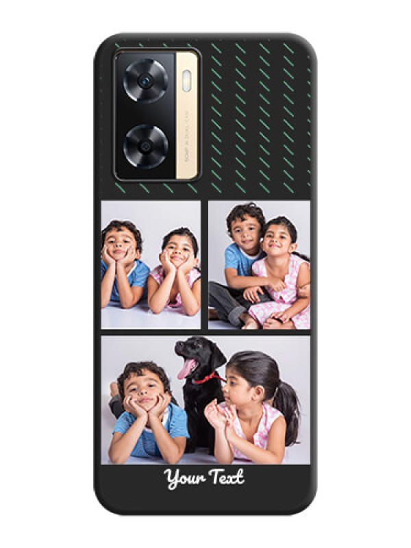 Custom Cross Dotted Pattern with 2 Image Holder  on Personalised Space Black Soft Matte Cases - Oppo A77s