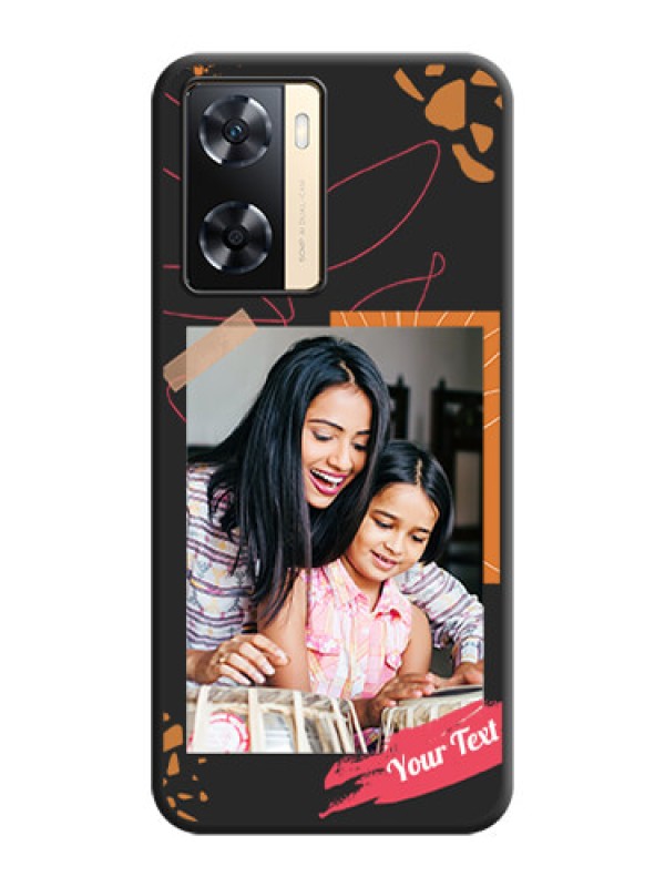 Custom Orange Photo Frame on Space Black Custom Soft Matte Phone Back Cover - Oppo A77s