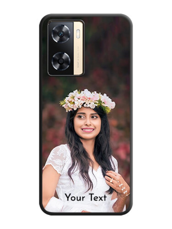 Custom Full Single Pic Upload With Text On Space Black Personalized Soft Matte Phone Covers -Oppo A77S