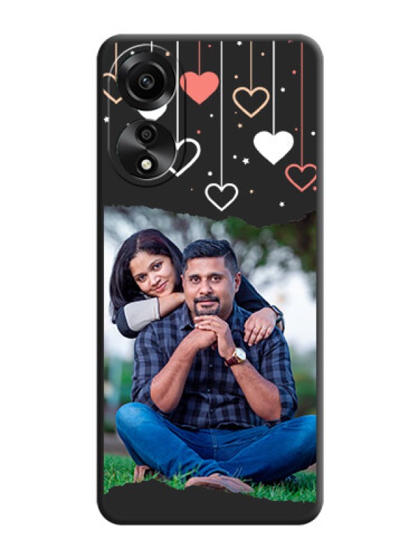 Custom Love Hangings with Splash Wave Picture on Space Black Custom Soft Matte Phone Back Cover - Oppo A78 4G