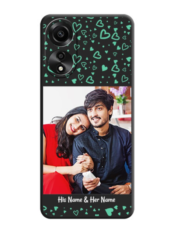 Custom Sea Green Indefinite Love Pattern - Photo on Space Black Soft Matte Mobile Cover - Oppo A78 4G