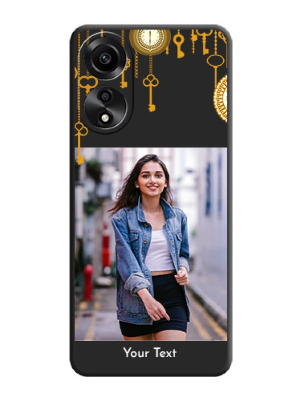 Custom Decorative Design with Text on Space Black Custom Soft Matte Back Cover - Oppo A78 4G