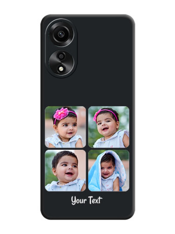 Custom Floral Art with 6 Image Holder - Photo on Space Black Soft Matte Mobile Case - Oppo A78 4G