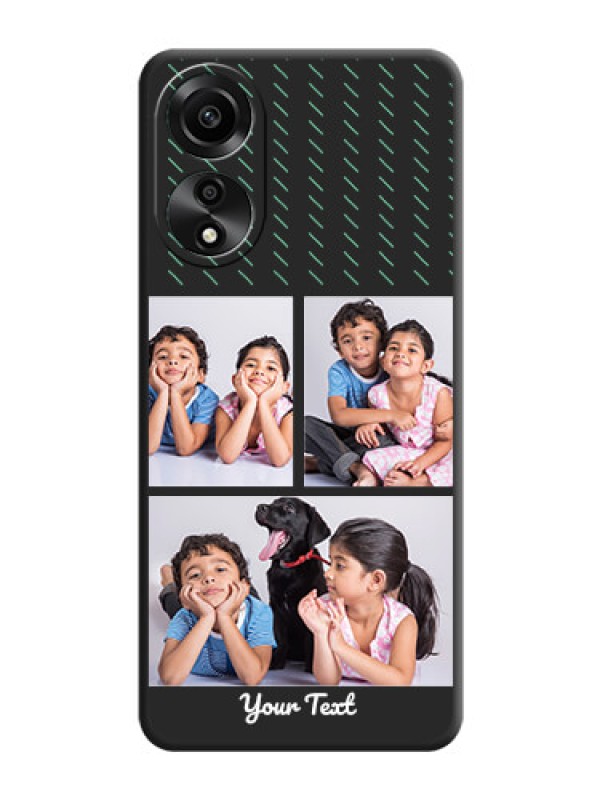 Custom Cross Dotted Pattern with 2 Image Holder on Personalised Space Black Soft Matte Cases - Oppo A78 4G