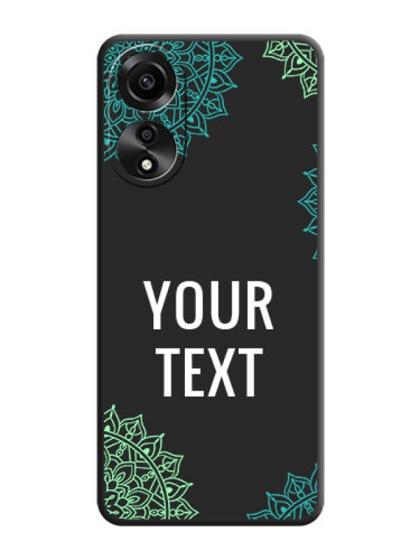 Custom Your Name with Floral Design on Space Black Custom Soft Matte Back Cover - Oppo A78 4G