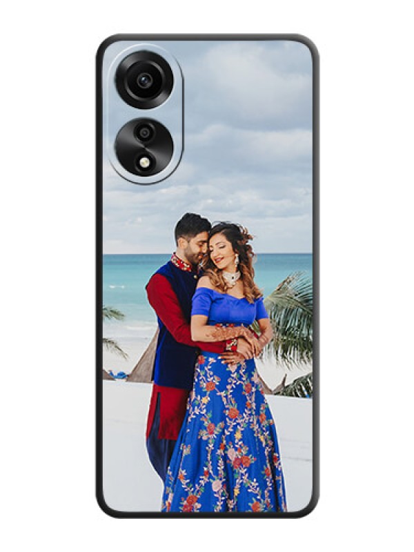 Custom Full Single Pic Upload On Space Black Personalized Soft Matte Phone Covers - Oppo A78 4G