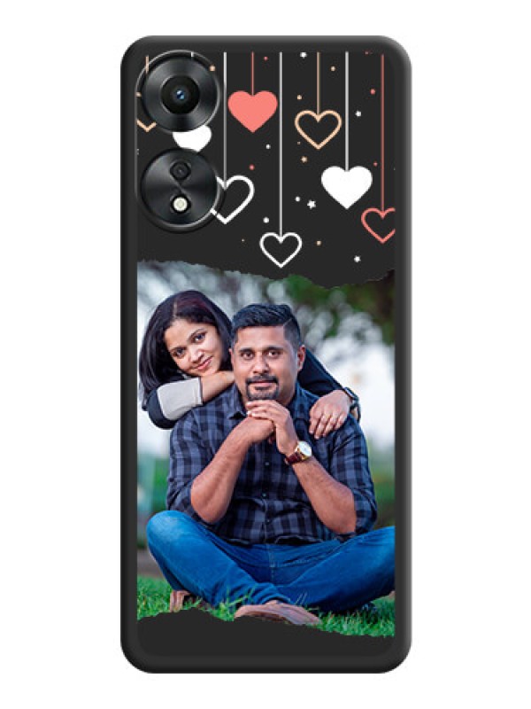 Custom Love Hangings with Splash Wave Picture on Space Black Custom Soft Matte Phone Back Cover - Oppo A78 5G