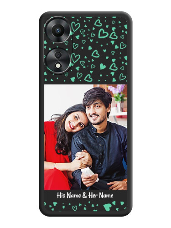 Custom Sea Green Indefinite Love Pattern on Photo on Space Black Soft Matte Mobile Cover - Oppo A78 5G