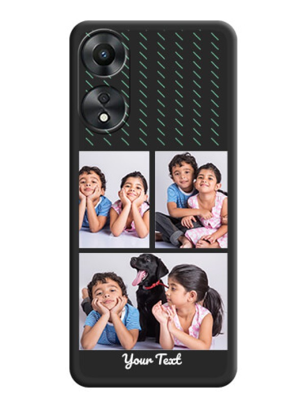Custom Cross Dotted Pattern with 2 Image Holder  on Personalised Space Black Soft Matte Cases - Oppo A78 5G
